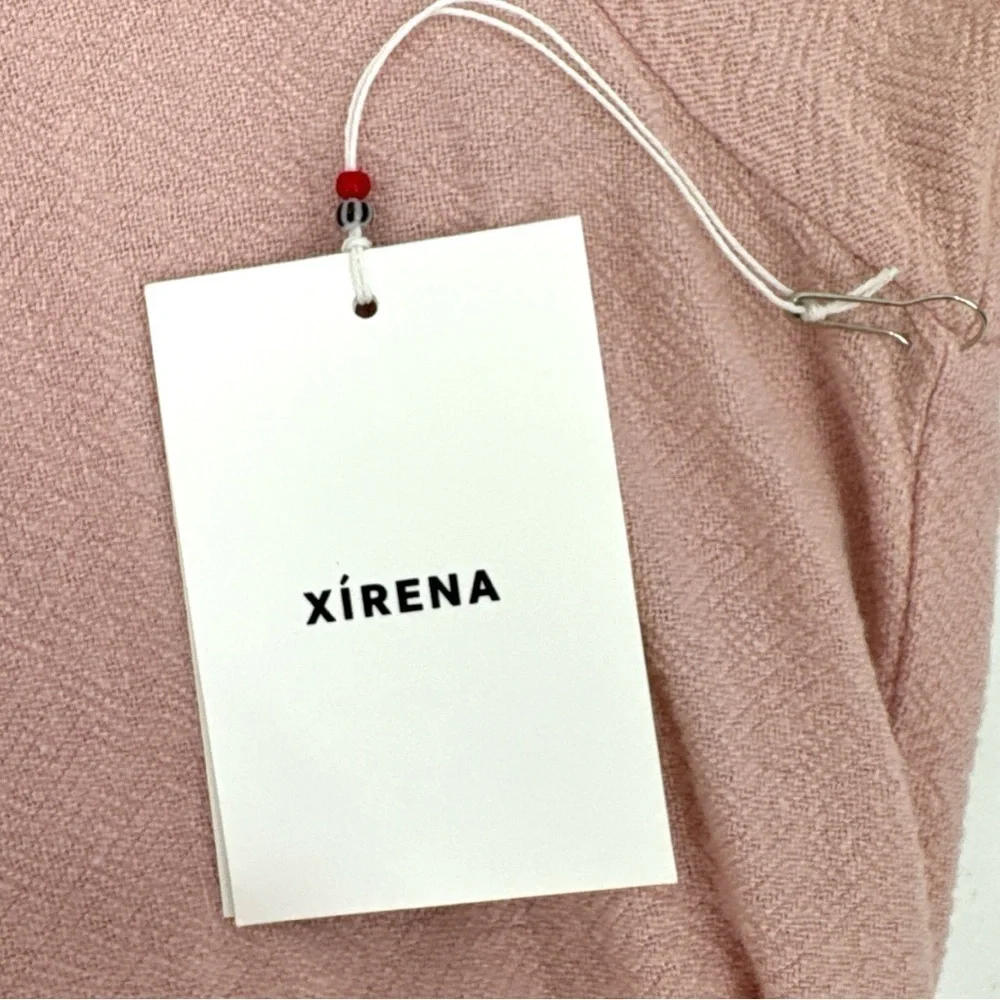 Xirena Persephone Pink Midi Dress Small Button Front Tie Waist NWT - Picture 7 of 11